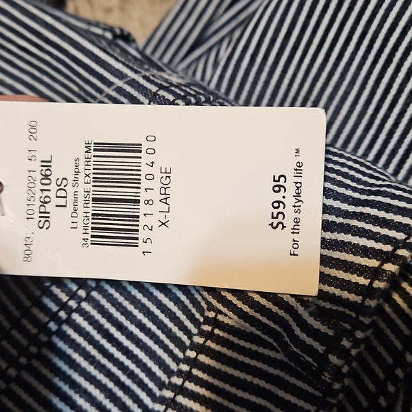 NWT Saints & Hearts Flare High-Rise Pinstripe Denim Jeans - Picture 13 of 14